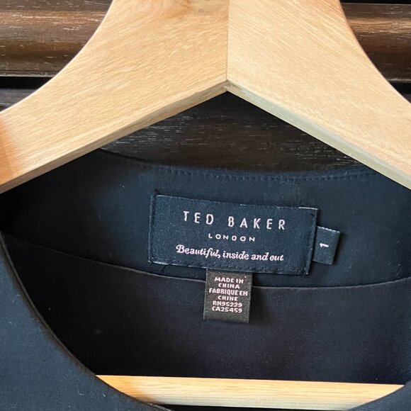 Ted Baker London Women’s Jamthum Peplum Stretch Zip Little Black Dress - Picture 5 of 6